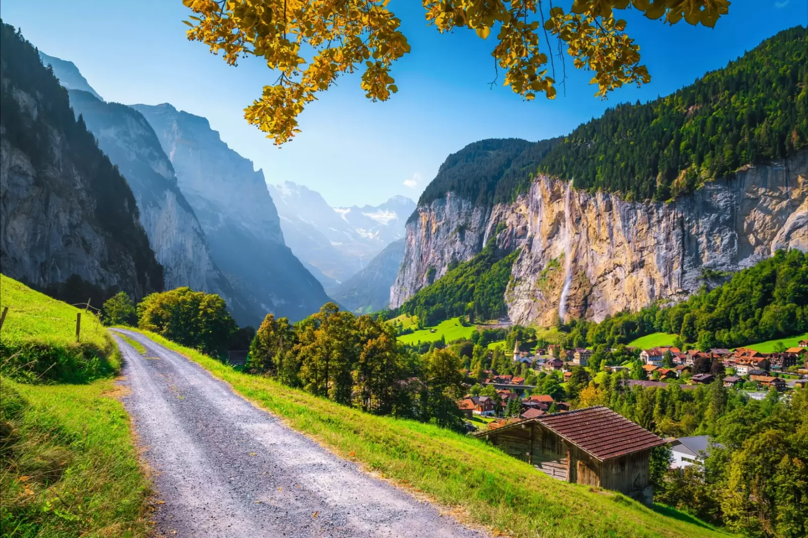 admirable alpine landscape with mountains
