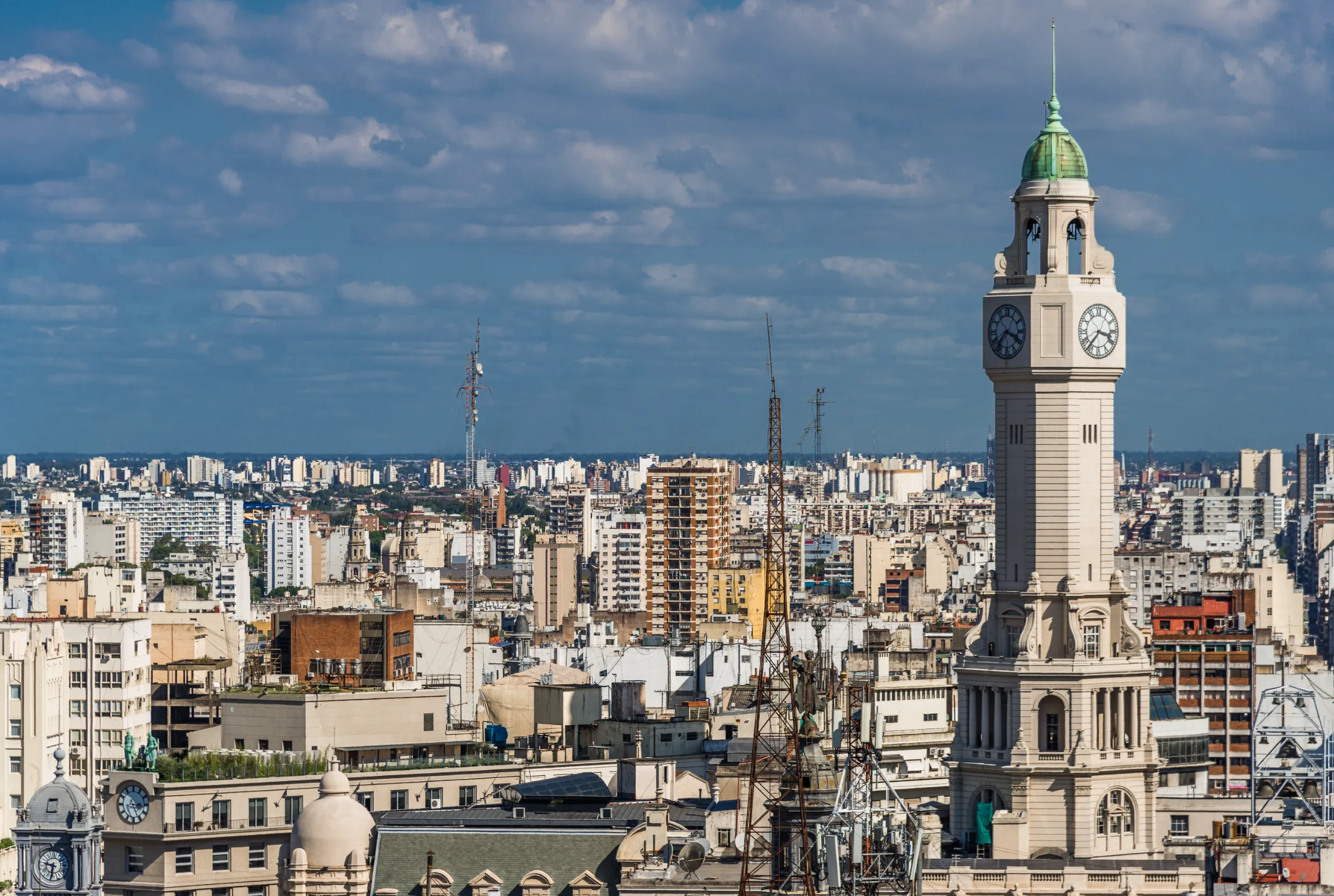 aerial view of buenos aires downtown argentina on