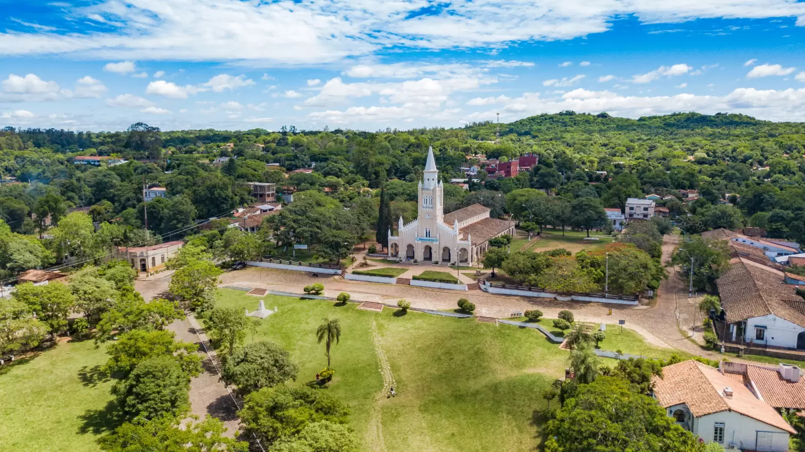 aerial view of the catholic church