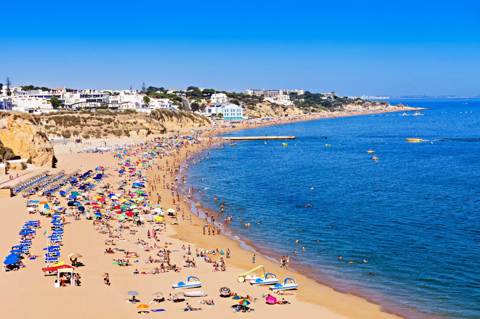 albufeira city beach algarve region south portugal