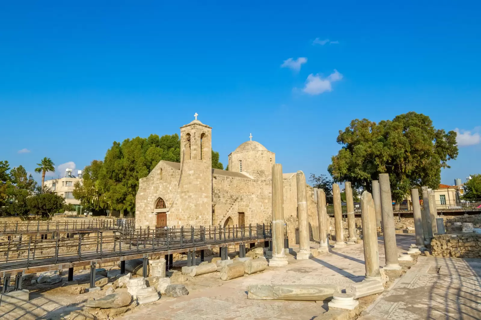 ancient ayia kyriaki chrysopolitissa church at paphos cyprus