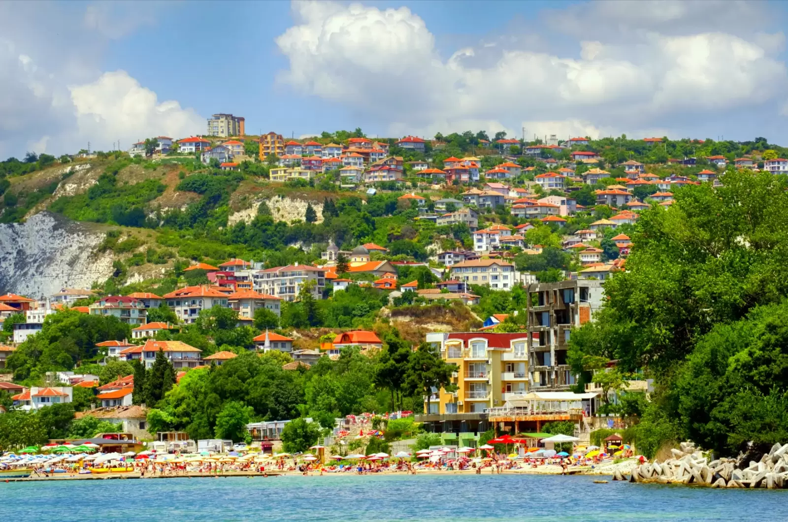 balchik coastal veiw from sea bulgaria