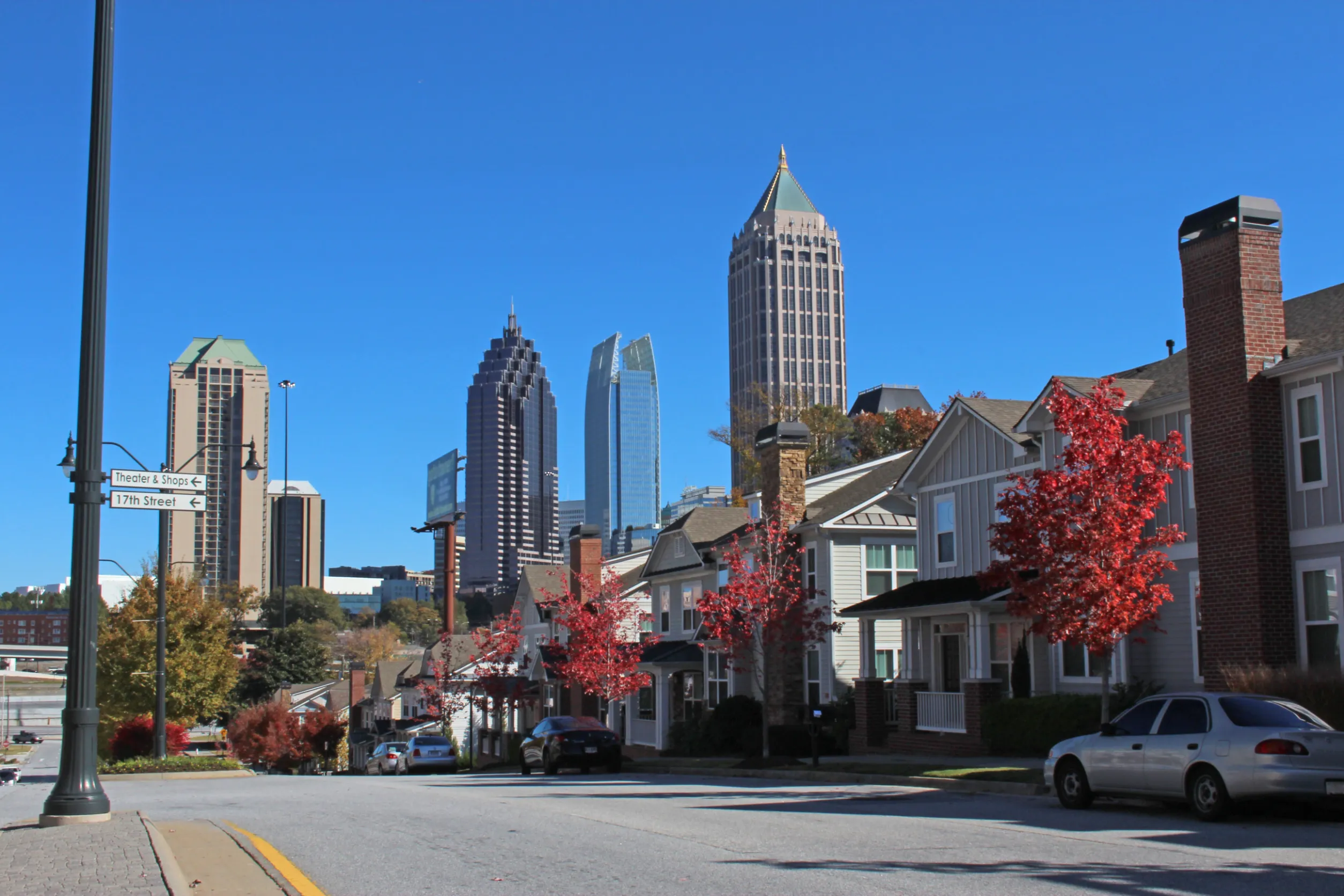 bank of america plaza and city skyline