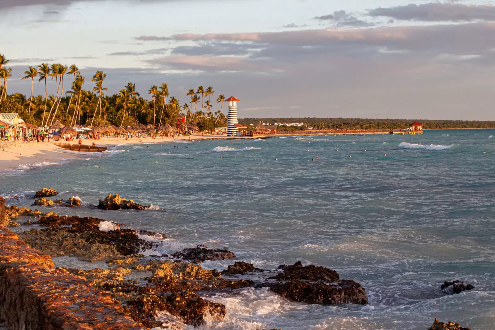 bayahibe lighthouse landscape at sunset dominican republic