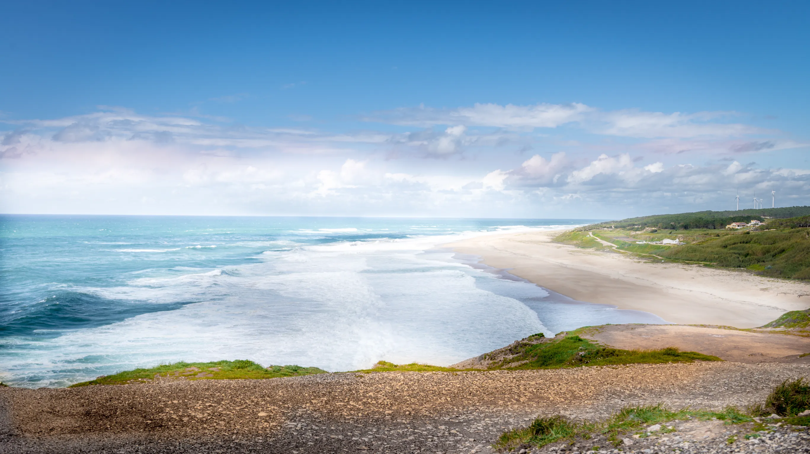 beach in nazare a surfing paradise town nazare portugal