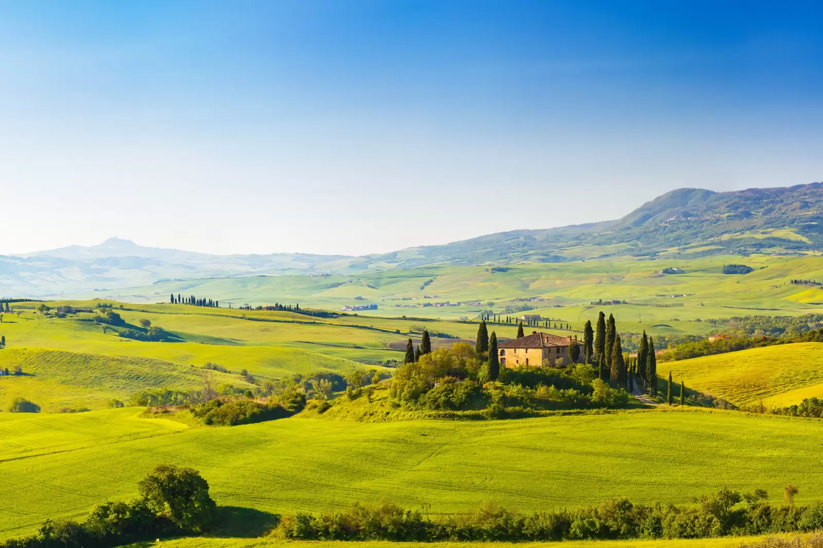beautiful spring landscape in tuscany italy
