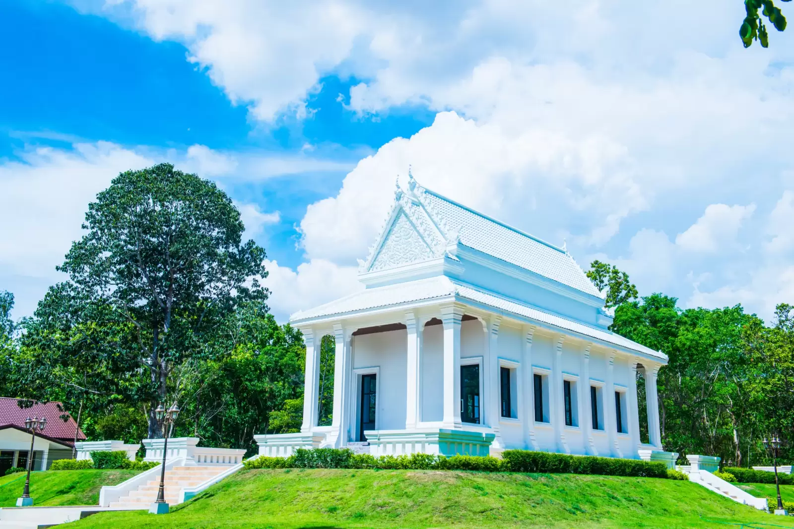beautiful thai church under construction thailand