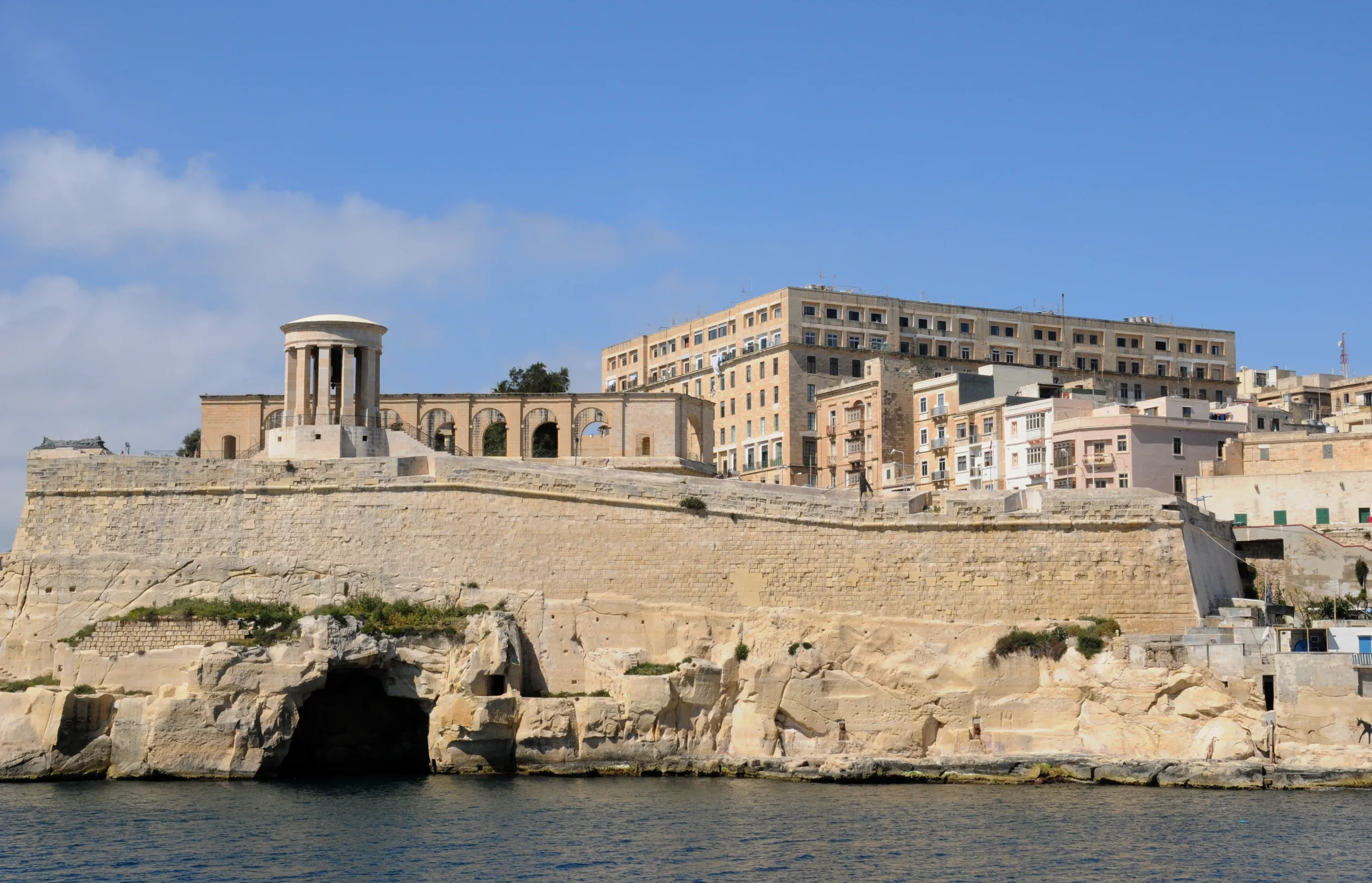 beautiful view on valletta architecture from the sea in malta