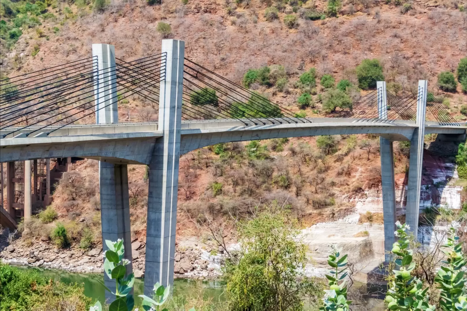 bridge over the blue nile abay gorge between dejen and gohatsion in ethiopia