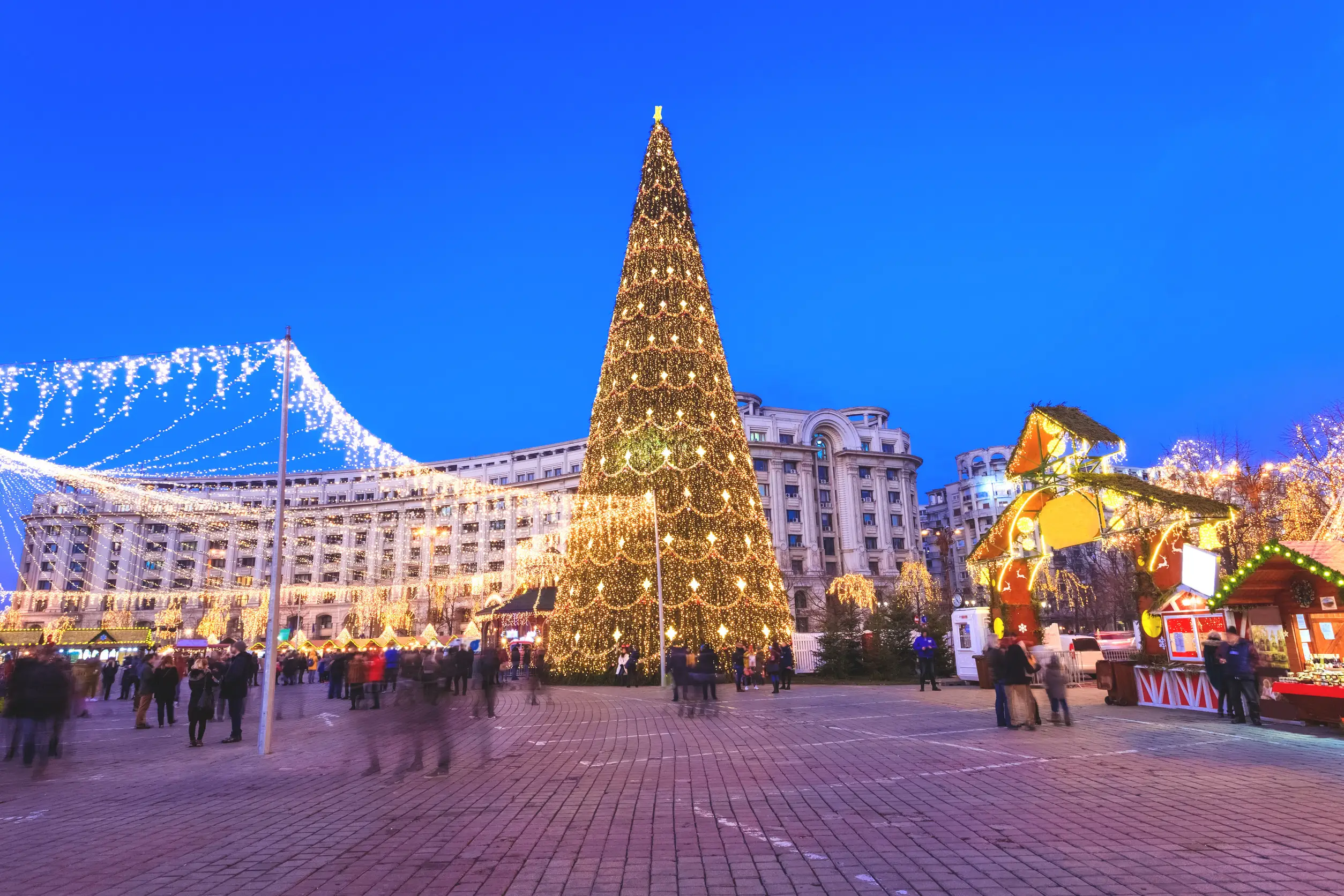 bucharest capital in winter holiday romania