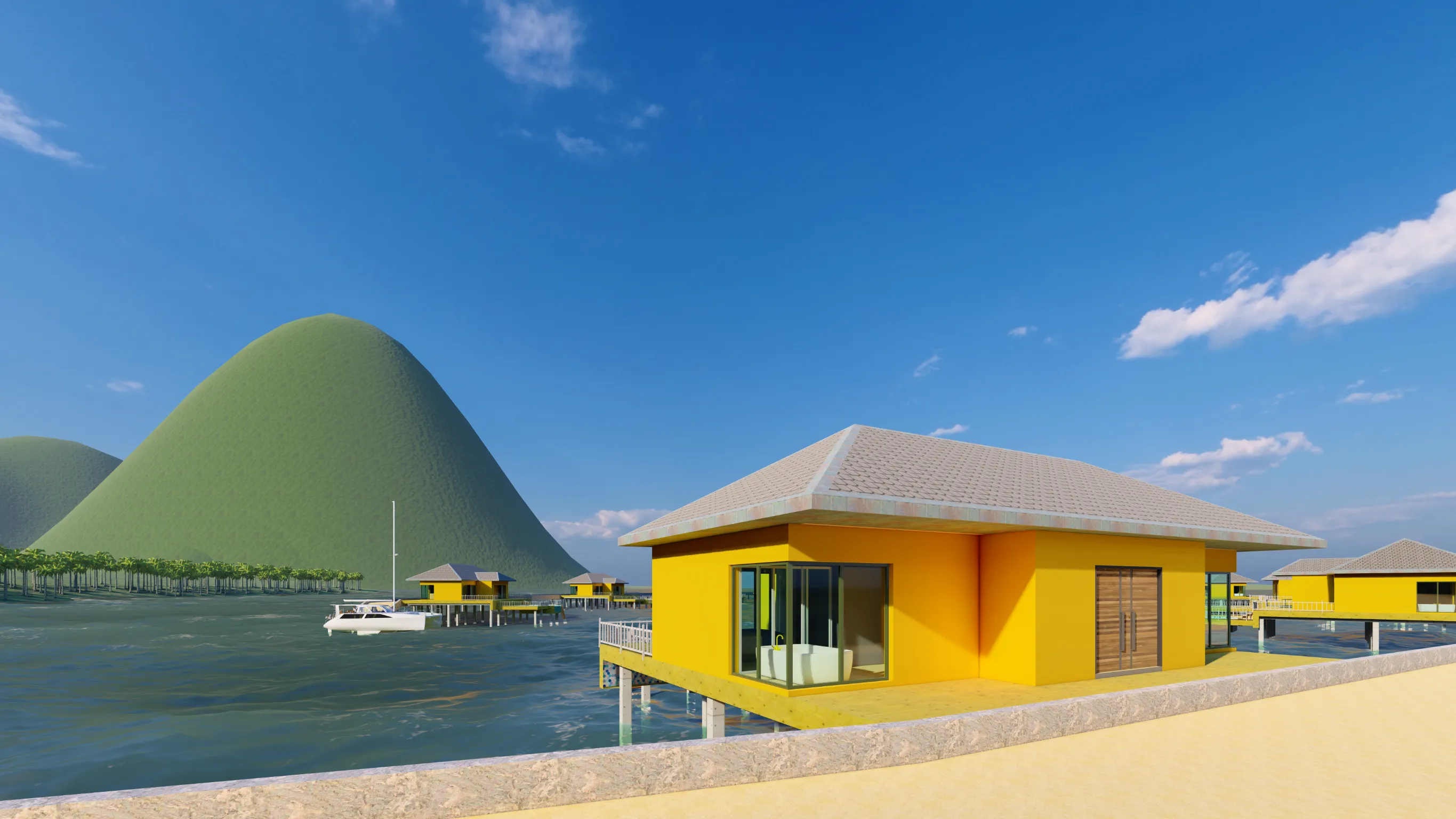 bungalow resort on island french maldives