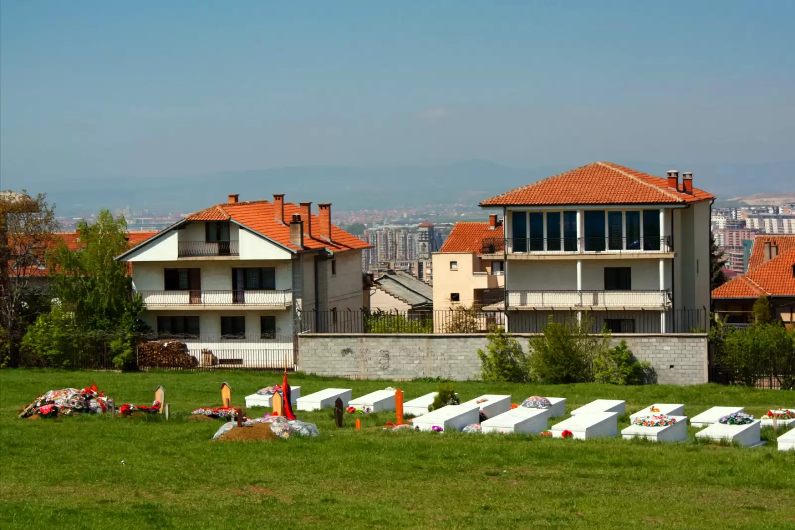 cemetery at the memorial in pristina kosovo