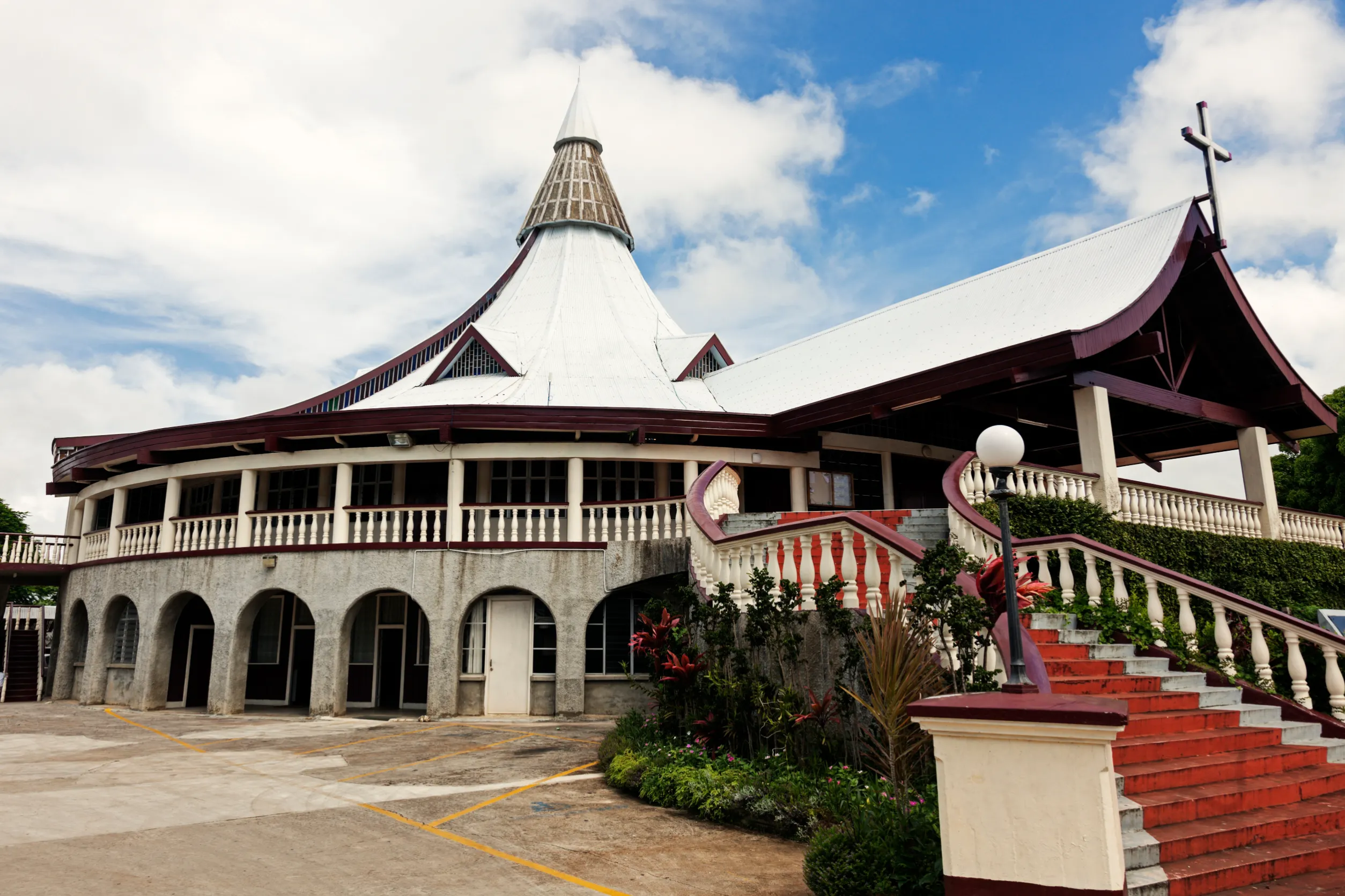 church in downtown of nuku alofa tonga