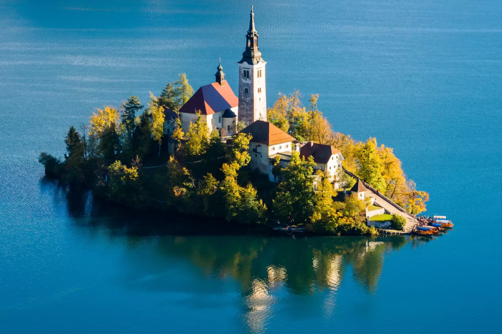 church on island in lake bled slovenia