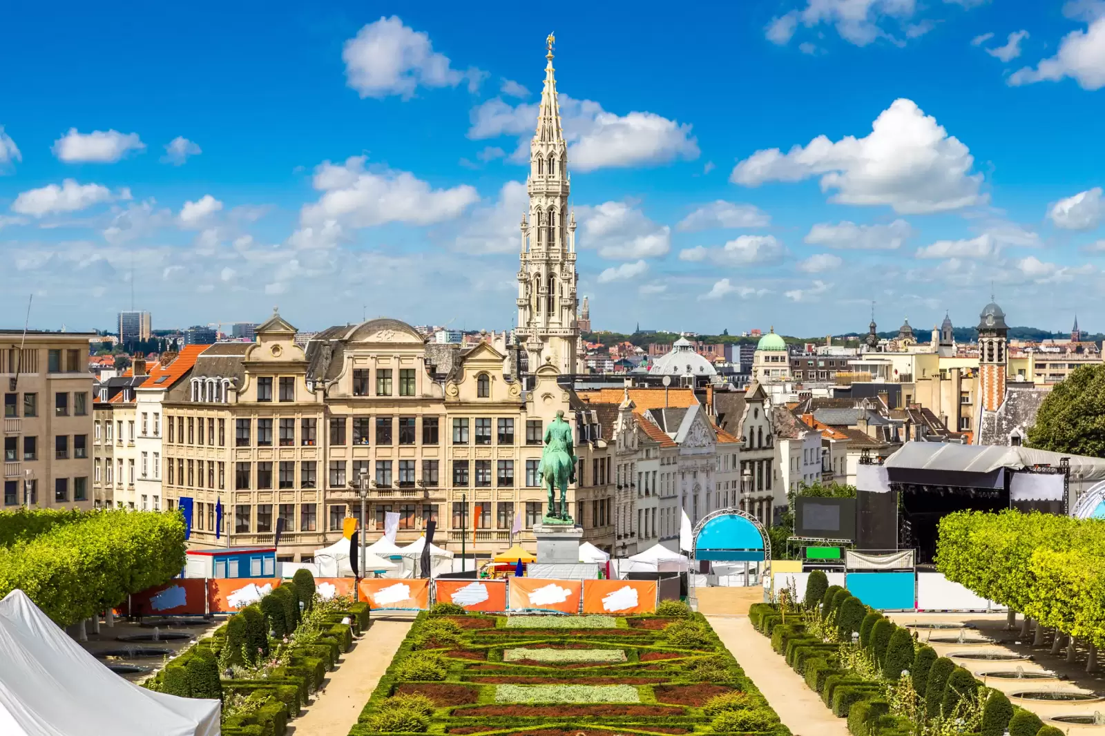 cityscape of brussels in a beautiful summer day