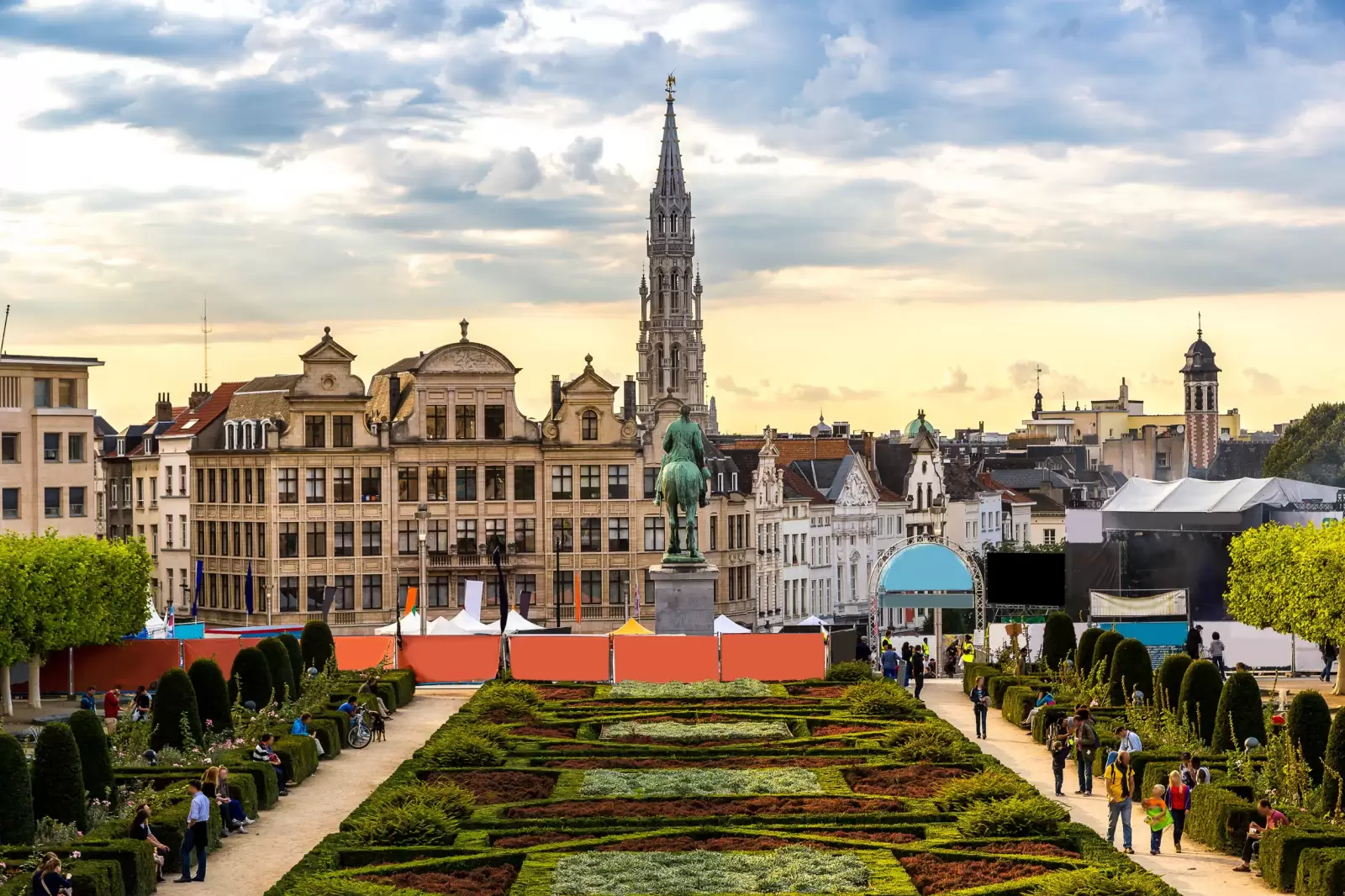 cityscape of brussels in beautiful summer day
