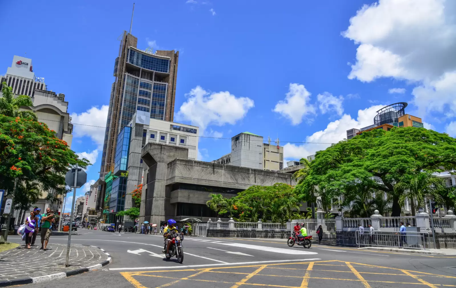 cityscape of port louis dowtown on mauritius