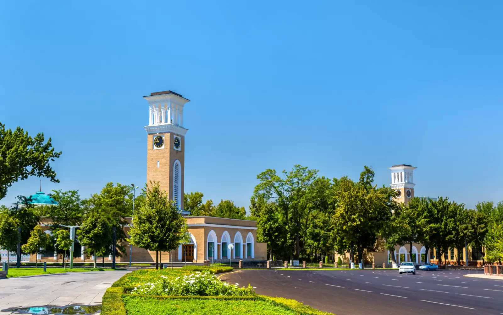 clock towers in tashkent capital of uzbekistan