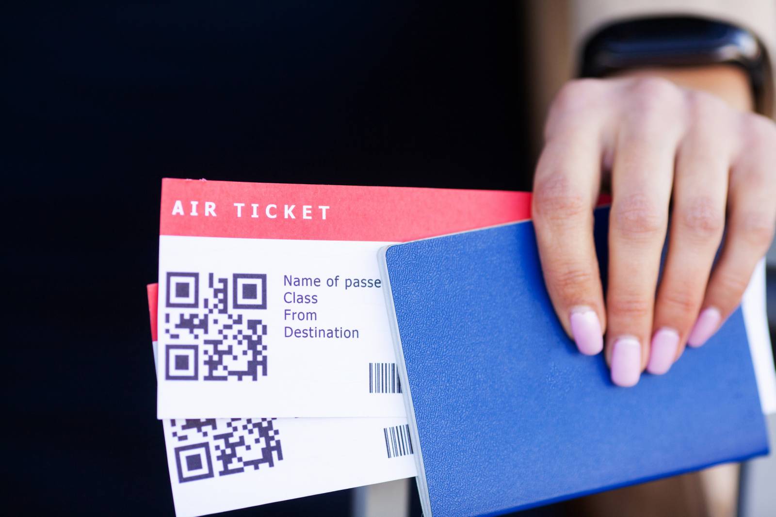 Close Up Of Air Tickets And Passport