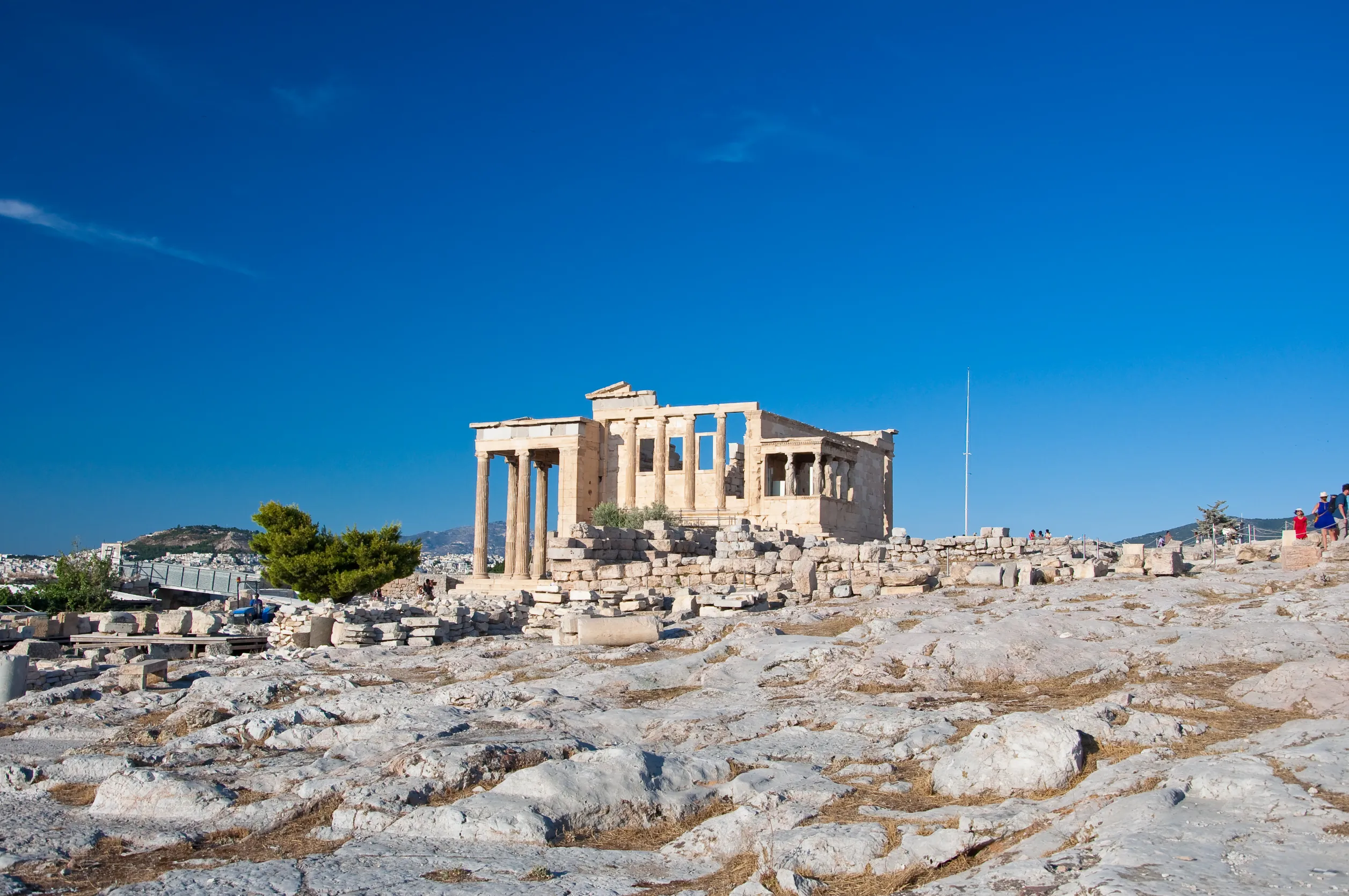 erechtheion on acropolis of athens in greece