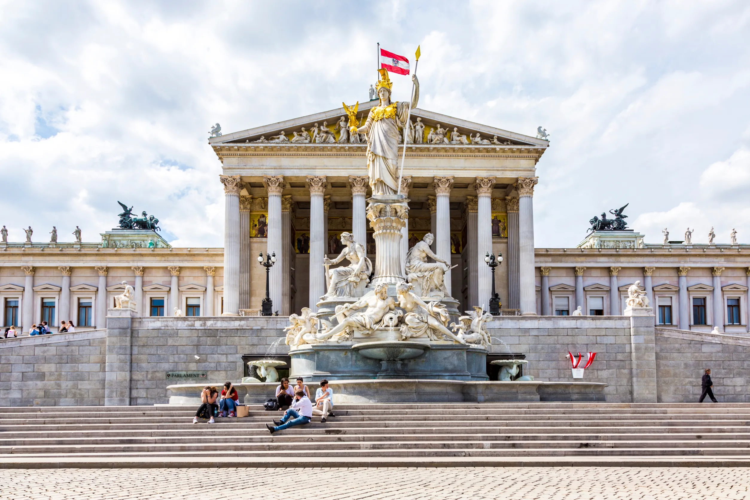 fountain of the austrian parliament building