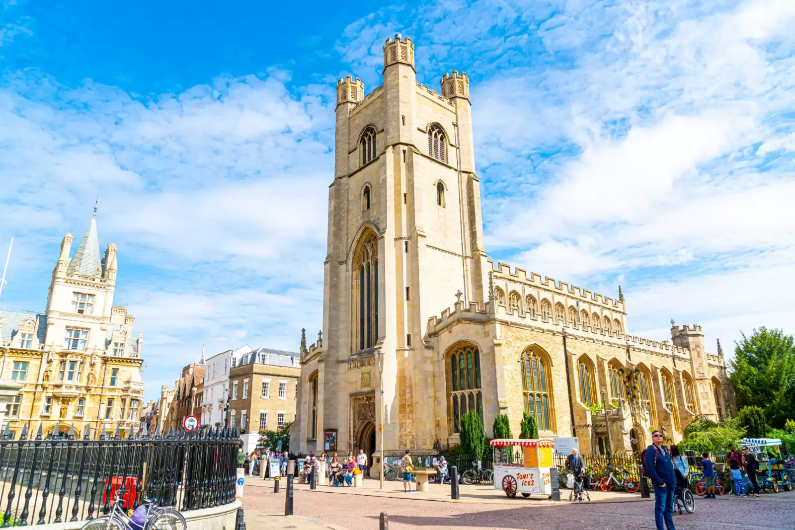 great st mary s church at the town center of cambridge city
