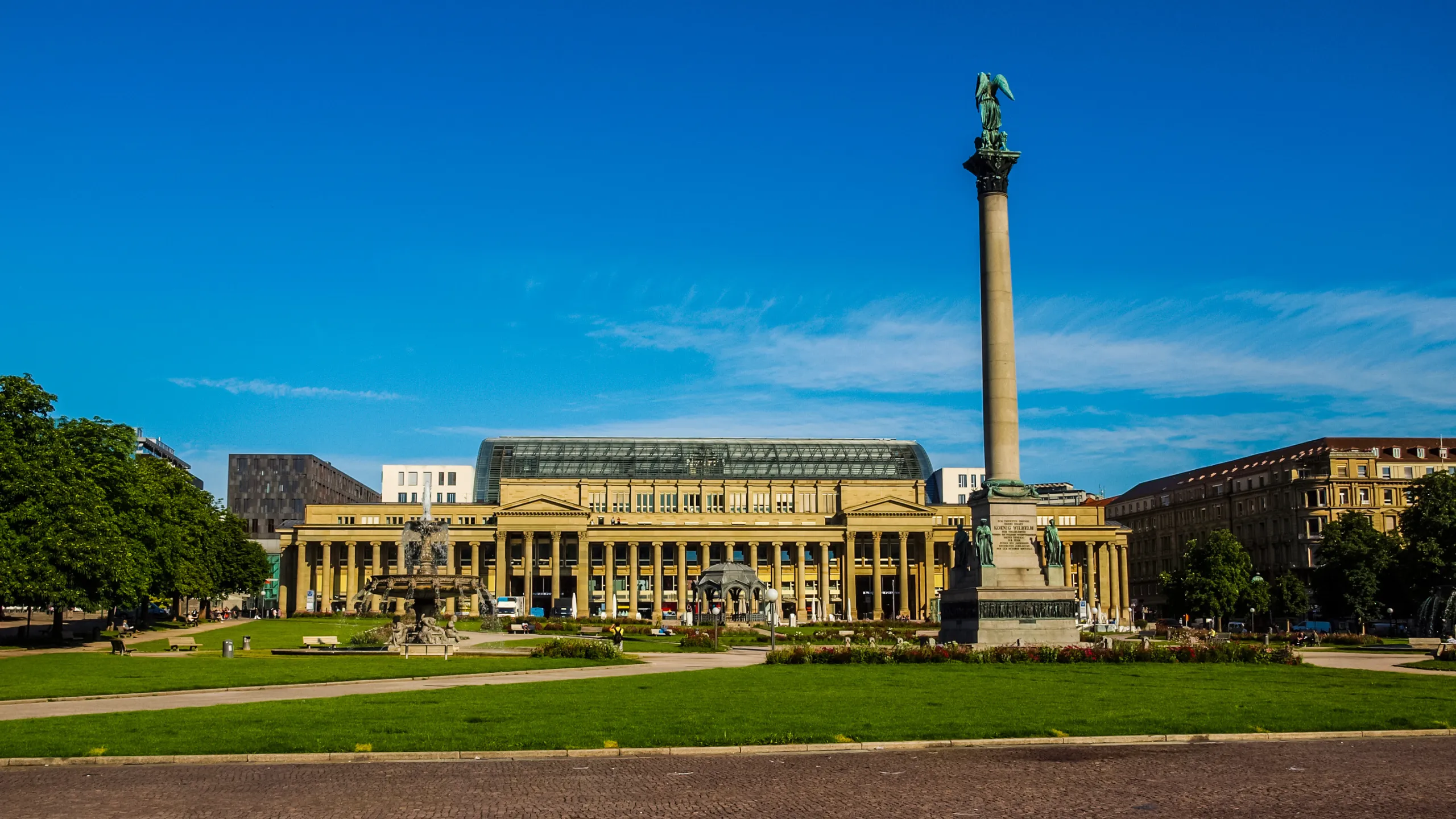 high dynamic range hdr the schlossplatz castle square in stuttgart germany
