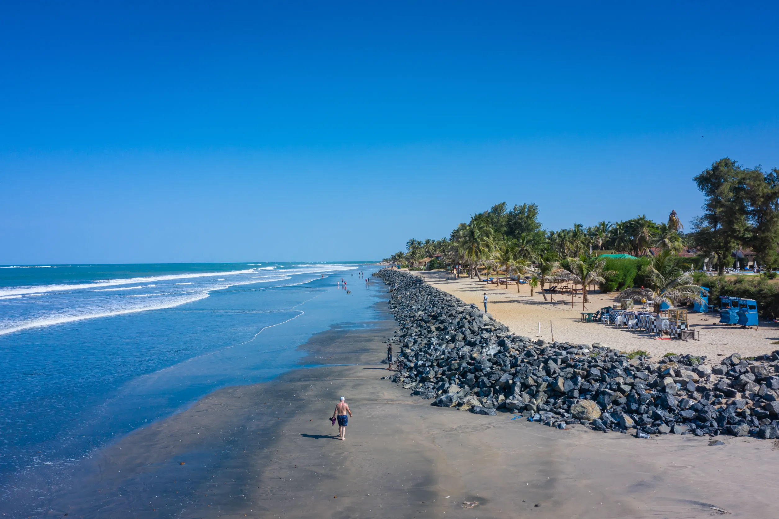 idyllic beach near the senegambia hotel strip in the gambia west africa