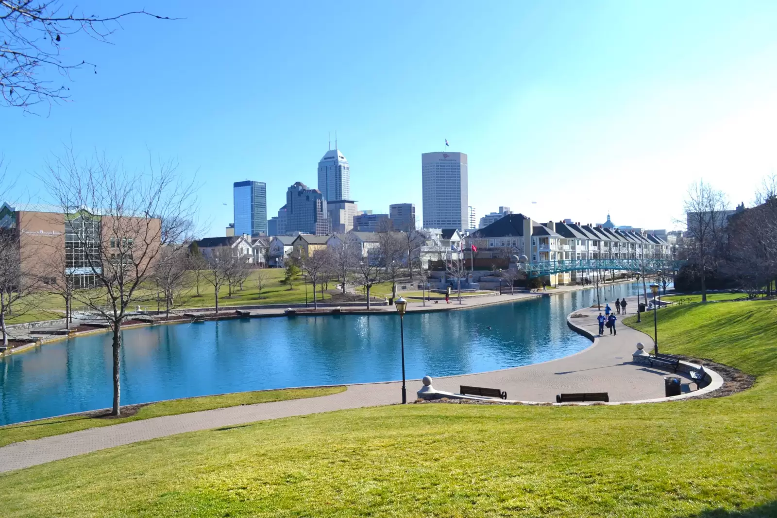 indianapolis skyline from the canal on superbowl