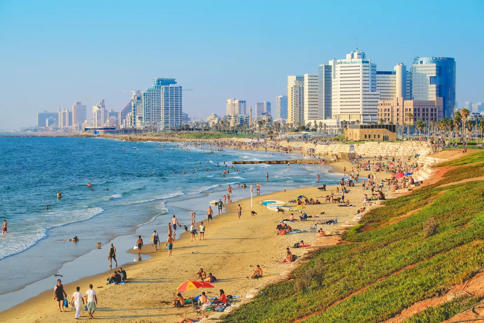 jaffa and tel aviv beach in israel