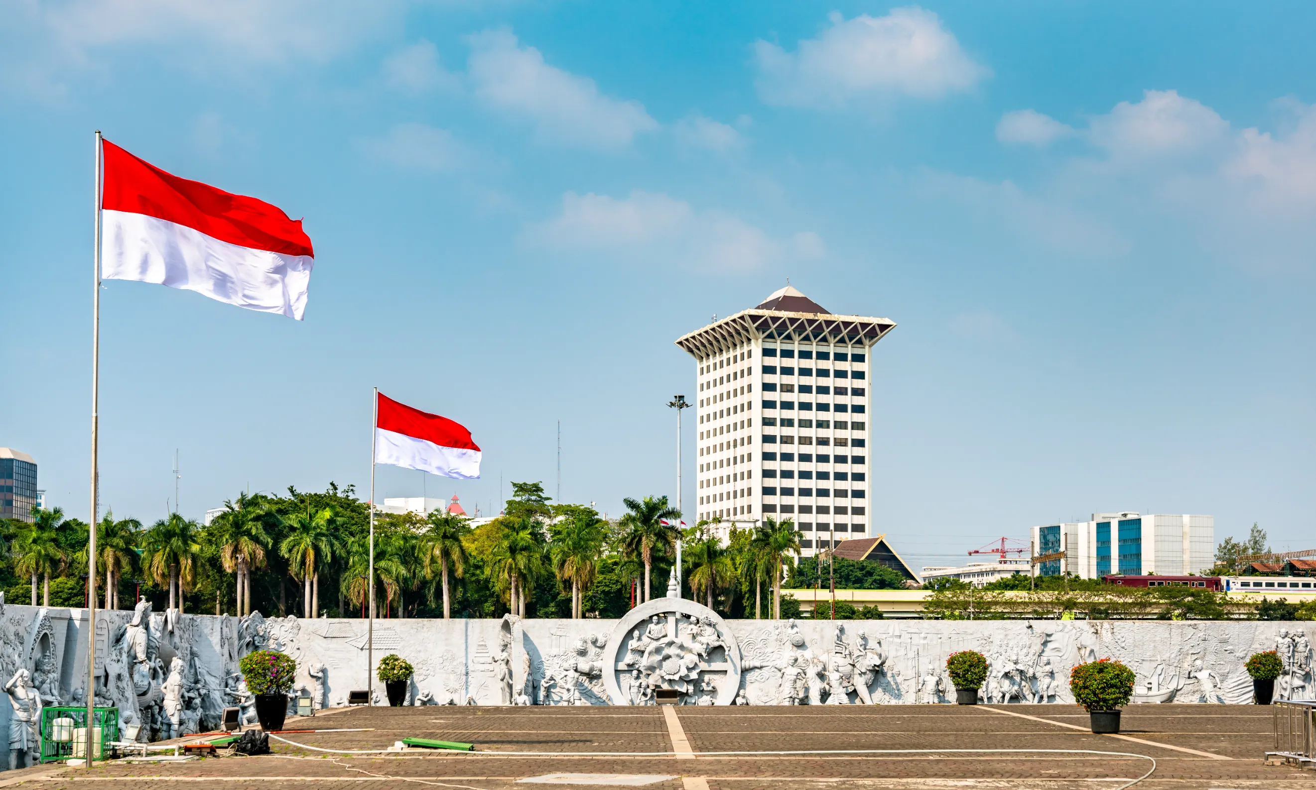 jakarta from monas park the capital of indonesi