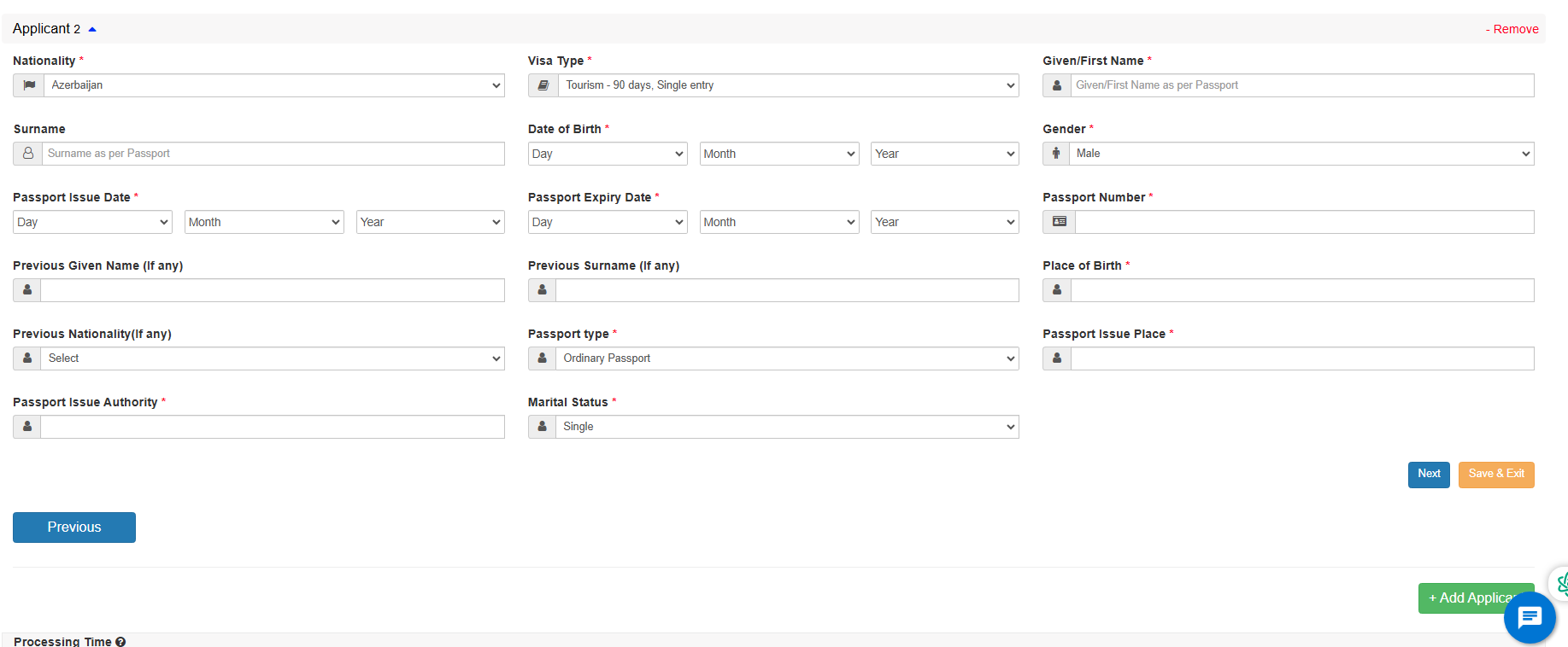 Japan Evisa Application Form