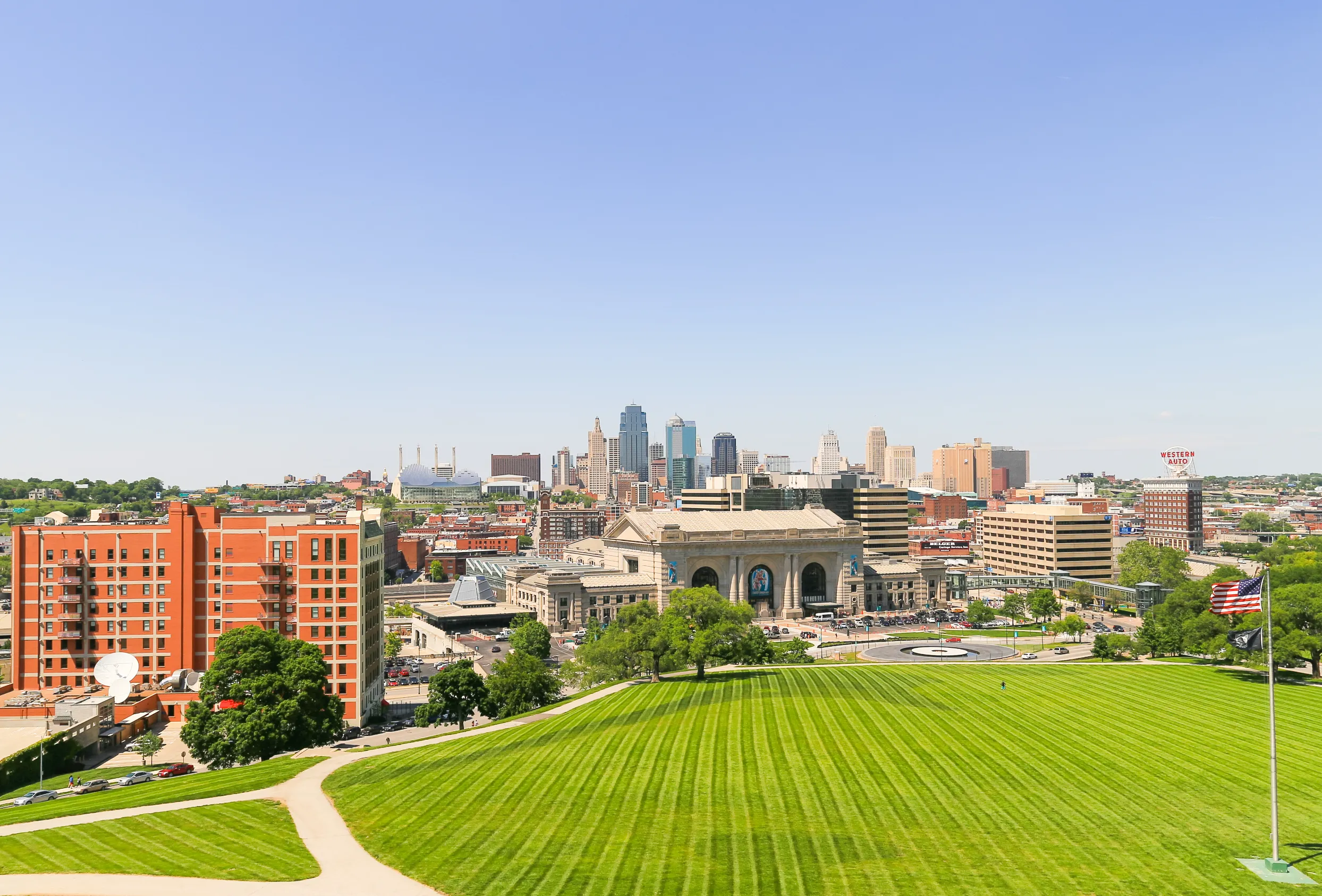 kansas city union station seen from the national world war i museum