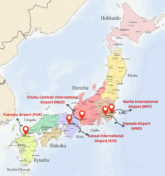 Major International Airports in Japan