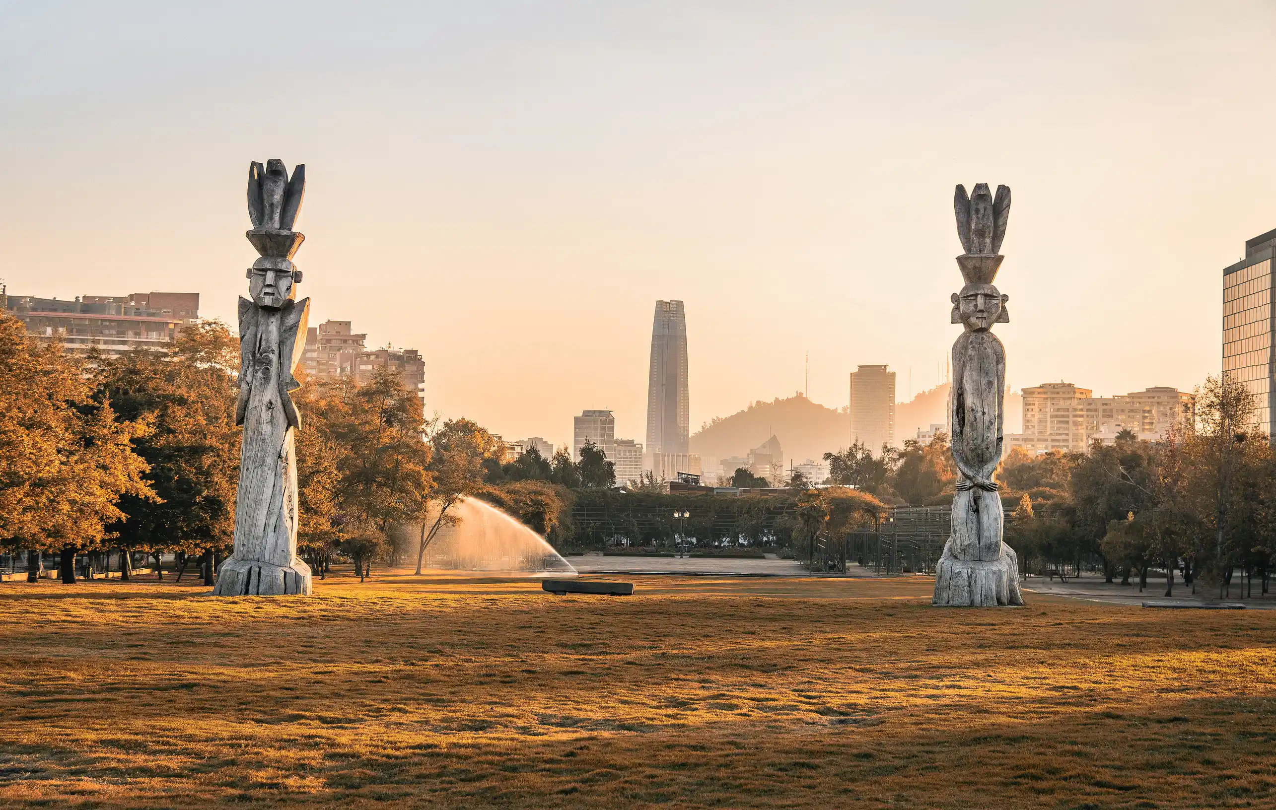 man made sculptures at a park in santiago chile