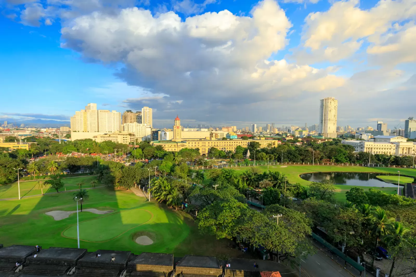 manila city skyline in philippines ermita and paco districts