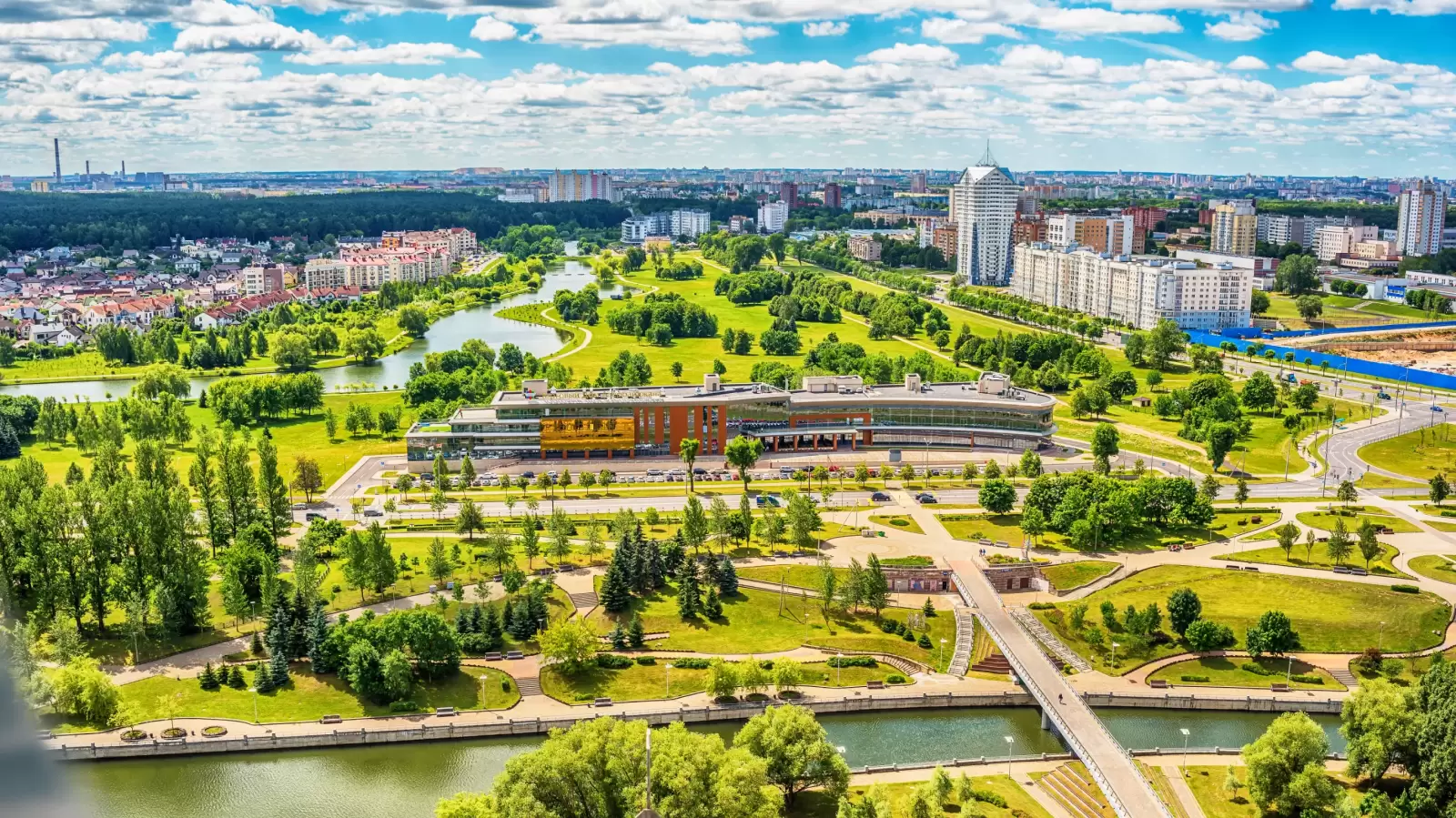 minsk belarus multi stored houses in new part of city in the summer
