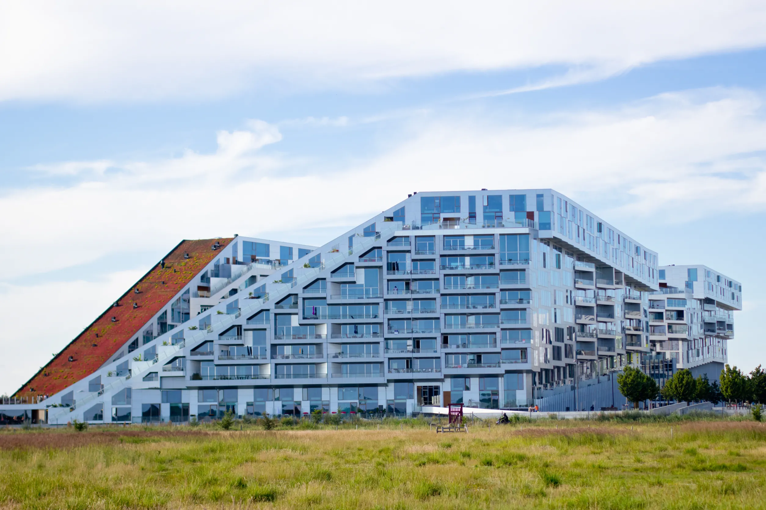 modern buildings in oerestad district copenhagen the area of orestad