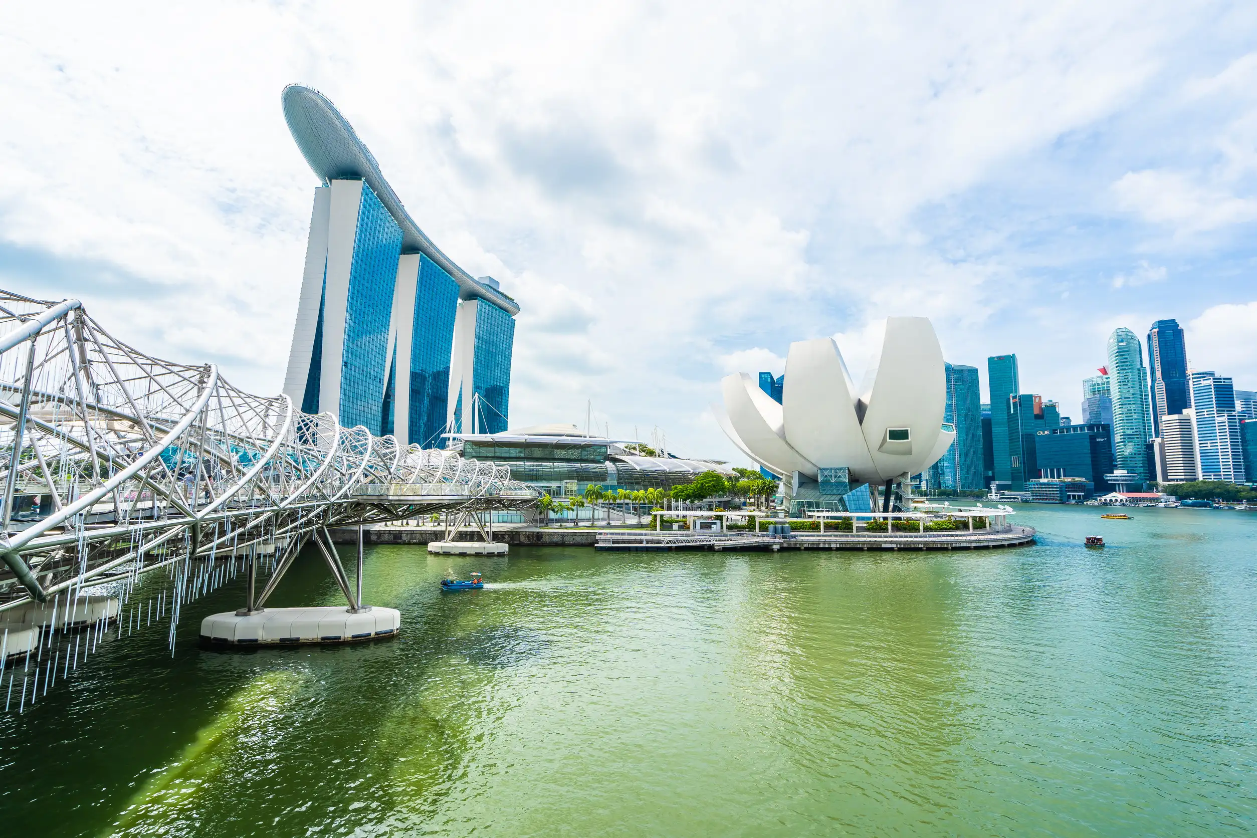 modern buildings near marina bay in singapore