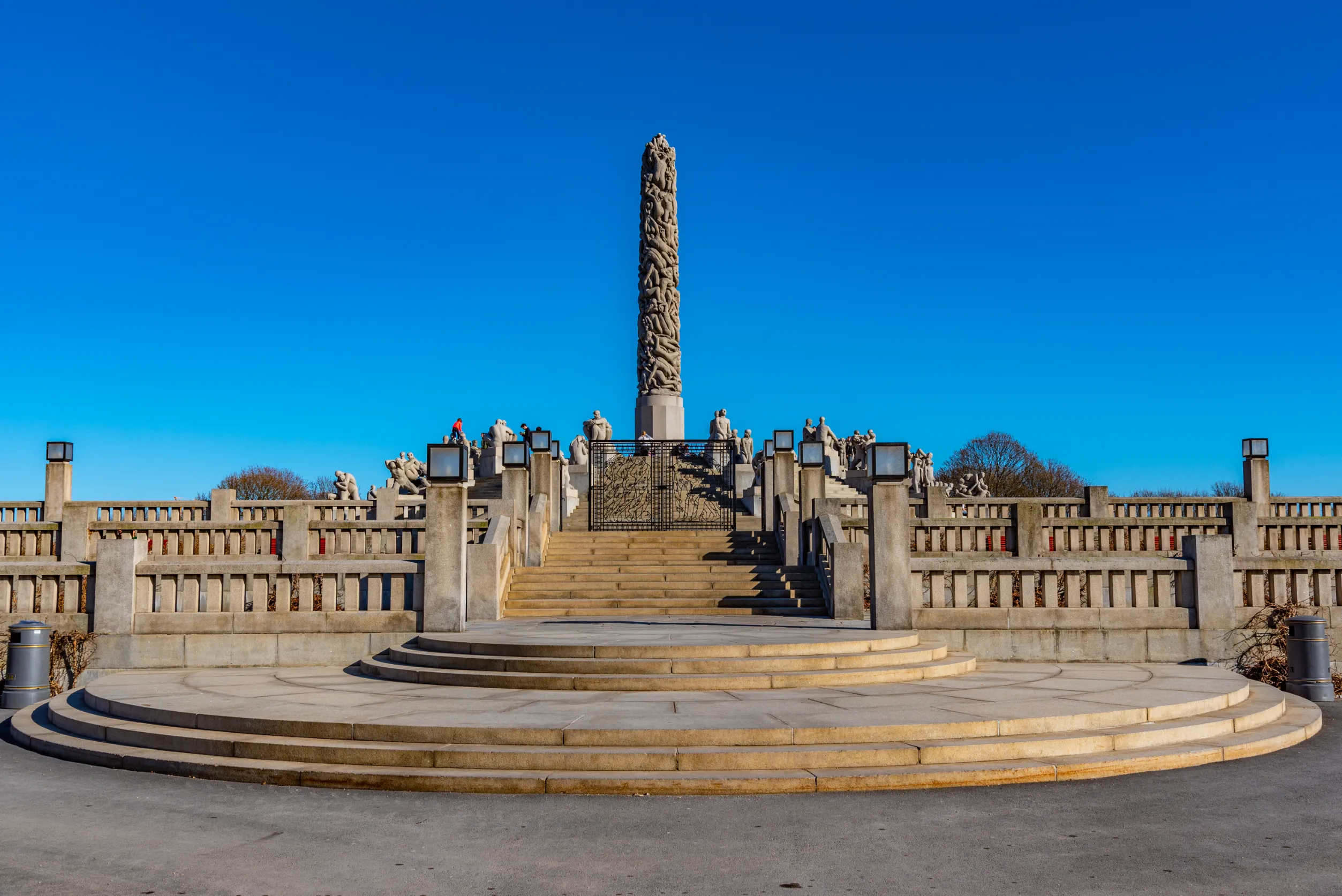 monolith landmark in the vigeland park in oslo norway
