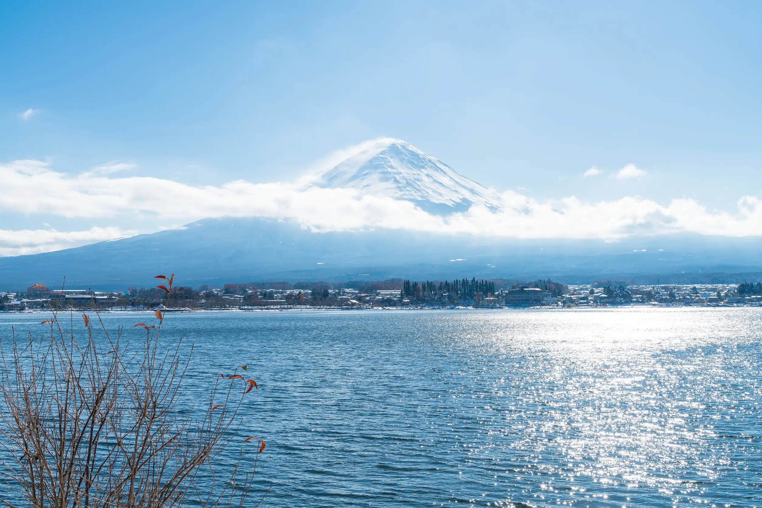 mountain fuji san at kawaguchiko lake in japan
