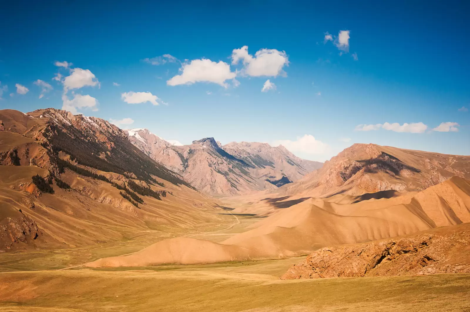 mountain sandy ridges view of the high mountains mountain valley during