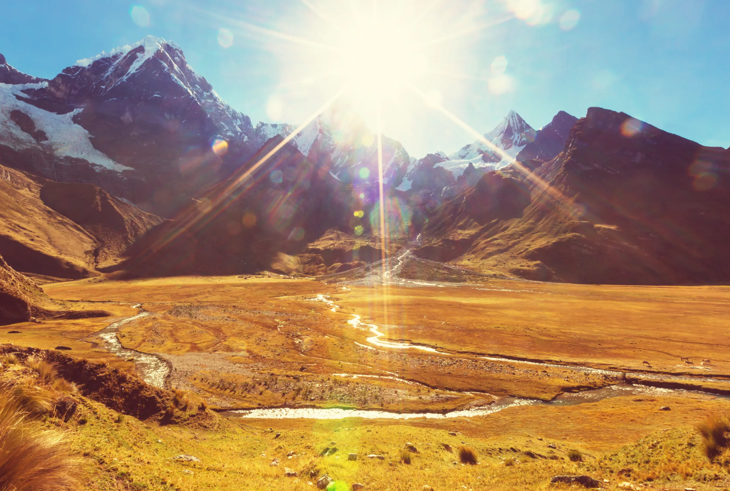 mountains landscapes in cordillera huayhuash peru south america