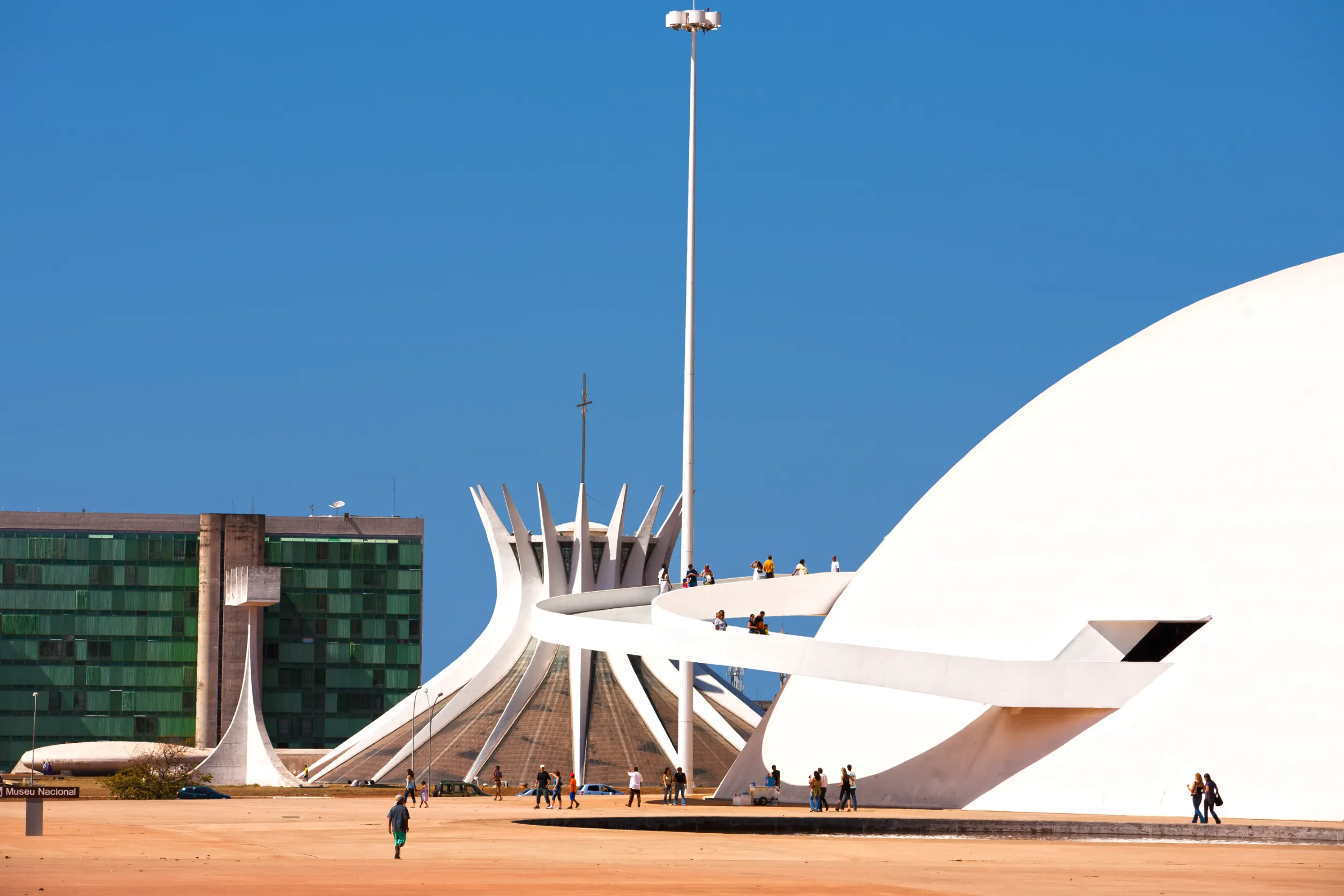 national museum and the cathedral of brasilia city capital of brazil