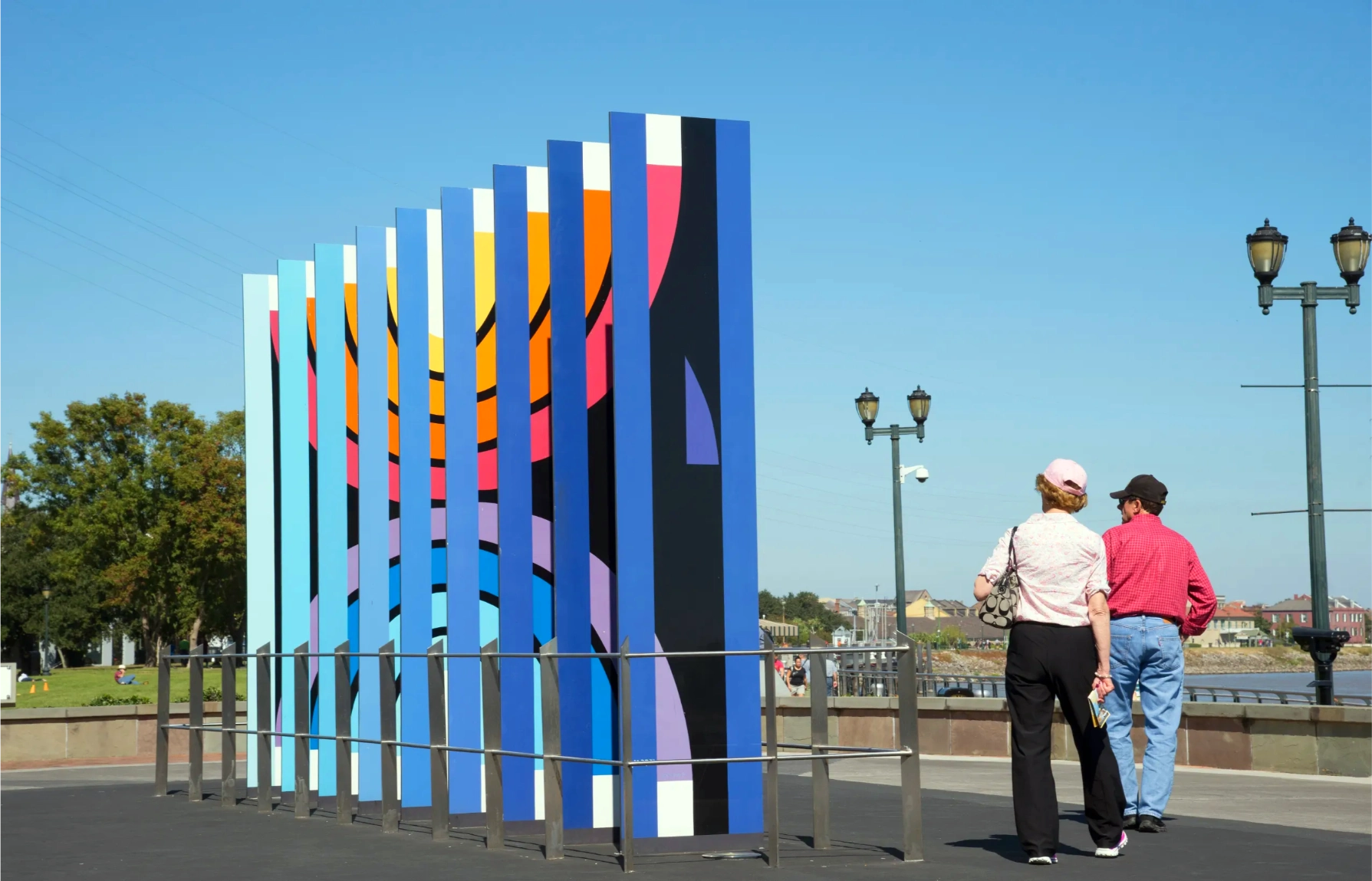 new orleans holocaust memorial by yaacov agam overlooking mississippi river usa