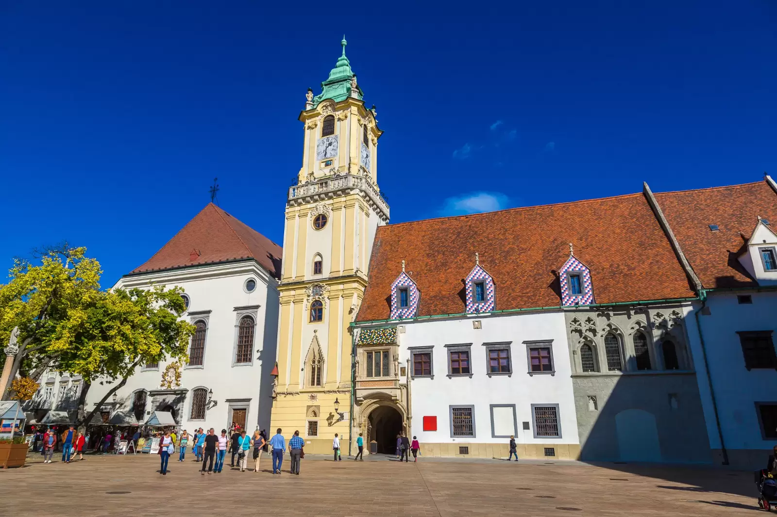 old town hall in bratislava in a summer day slovakia