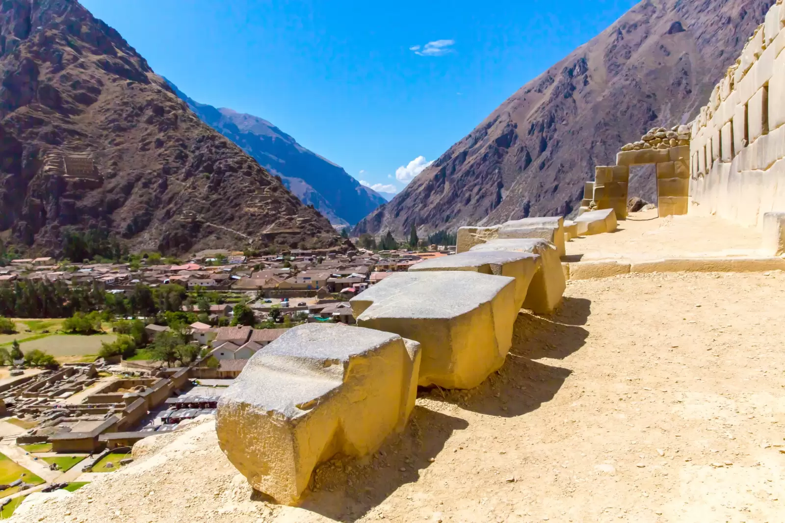 ollantaytambo peru inca ruins and archaeological site in urubamba south america