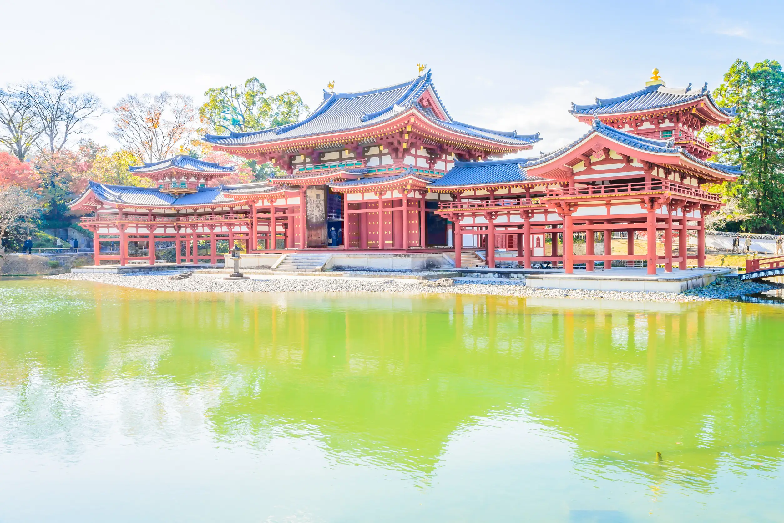 phoenix hall byodoin temple in uji kyoto city japan