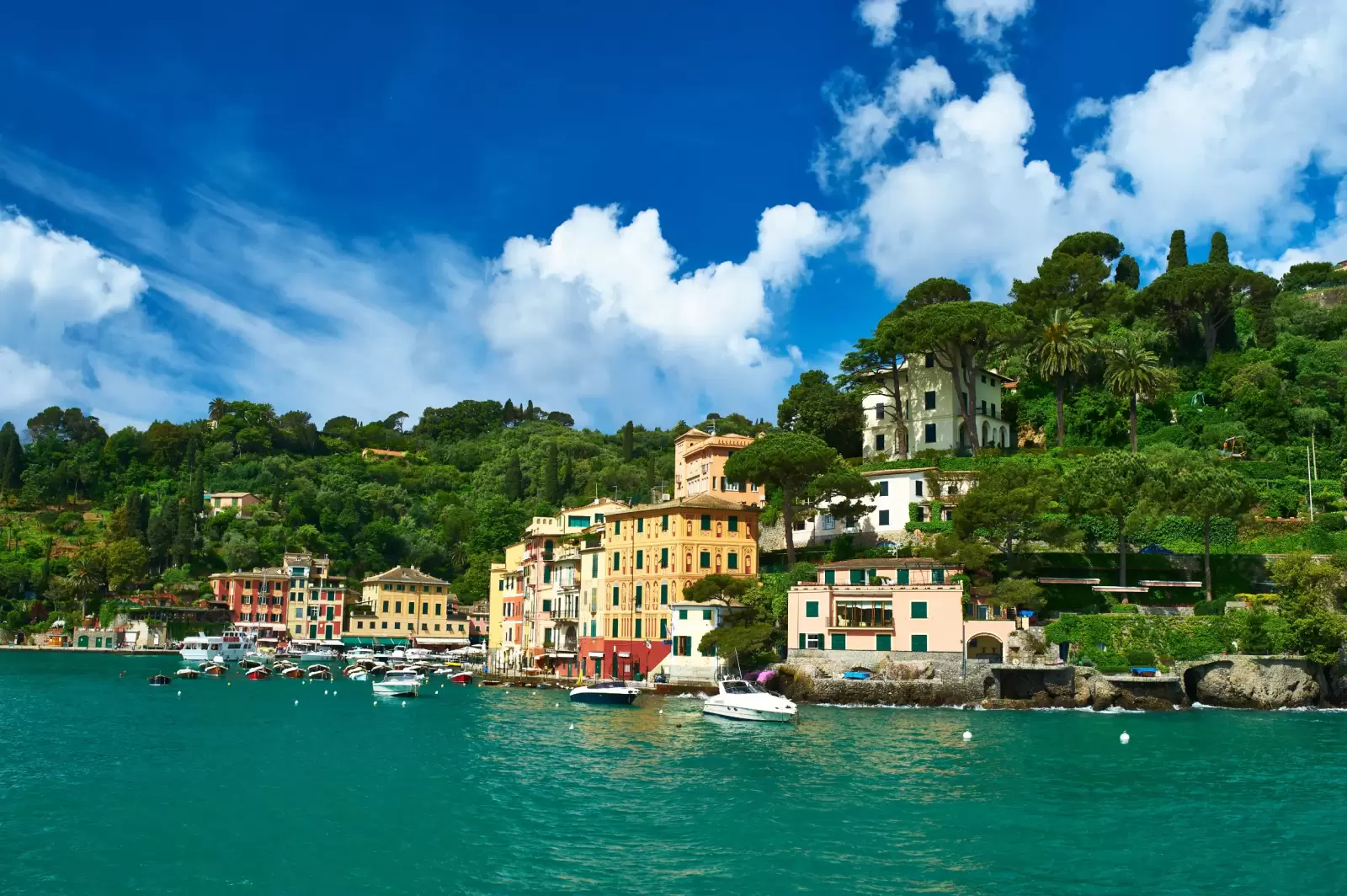 portofino village on ligurian coast in italy