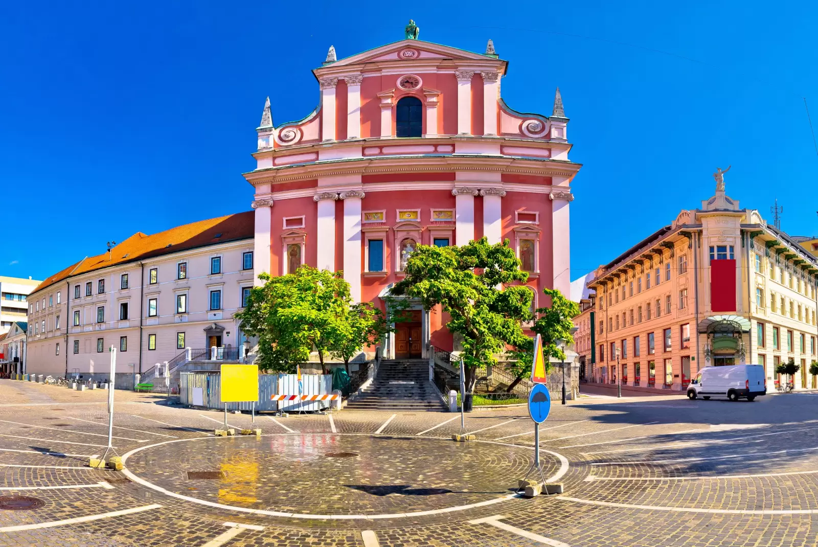 presern square in ljubljana panoramic view capital of slovenia